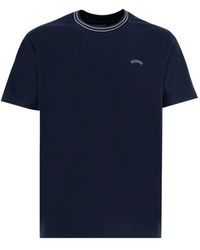 Paul & Shark - Baumwoll t-shirt mit rundhalsausschnitt und kontraststreifen - Lyst