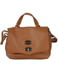 Zanellato - Schwarze Schultertasche Mit Drehverschluss Aus Leder - Lyst
