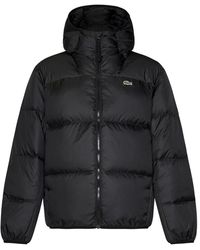 Lacoste - Waterafstotende Gewatteerde Jas Met Capuchon - Lyst
