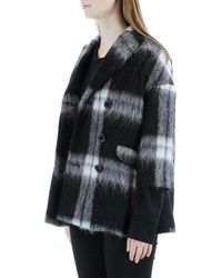 RED Valentino Abrigo cuadros Negro