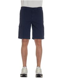 Eleventy - Blauwe Shorts Met Rits En Knoop - Lyst