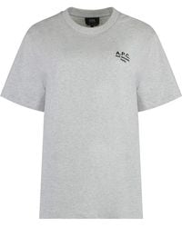 A.P.C. - Tops ,Grijs ,Katoen Cotton Logo T-Shirt - Lyst