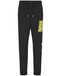 EA7 - Schwarze -sweatpants mit frontlogo - Lyst
