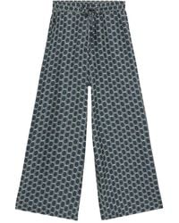 Pierre Louis Mascia - Zijden Palazzo Broek Met Geometrische Prints - Lyst