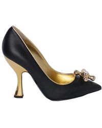 Moschino - Schwarze leder hot n cold pumpe - Lyst