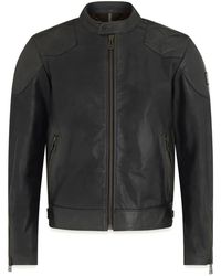 Belstaff - Zwarte Leren Legacy Jas - Lyst