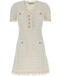 Self-Portrait - Kleedjes ,Katoen Textured Knit Mini Jurk - Lyst