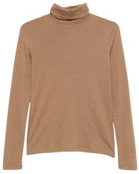 Majestic Filatures - Truien & Vesten ,Katoen T-Shirt Met Hoge Hals En Lange Mouwen - Lyst
