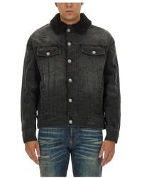 Balmain - Jassen ,Zwart ,Denim Faded Denim Jacket - Lyst