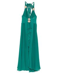 Babylon - Kleid Mit Blumenapplikationen Und Neckholder-Ausschnitt - Lyst
