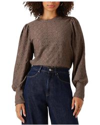 Object - Overhemden ,Bruin ,Polyester Objlaila L/S Re Top Noos - Lyst