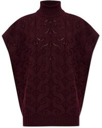 Etro - Truien & Vesten ,Rood ,Wol Turtleneck Vest - Lyst