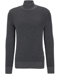BOSS - Boss Maurelio Mock Neck Sweater In Structured Wool Blend 50500656 030 - Lyst