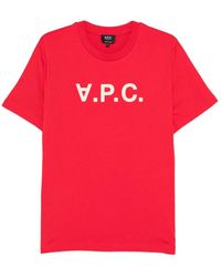 A.P.C. - Tops ,Rood ,Katoen Standard Grand Vpc T-Shirt - Lyst