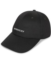 Givenchy - Accessoires ,Zwart ,Katoen Gebogen Wit Logo Baseballpet - Lyst