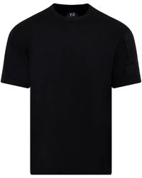 Y-3 - Tops ,Zwart ,Katoen Utility Short Sleeve Tee - Lyst