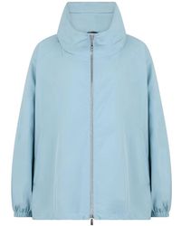 Moorer - Jassen ,Blauw ,Polyester Lichtgewicht Jas Van Technische Stof - Lyst