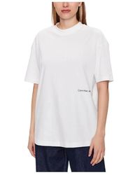 Calvin Klein - Tops ,Wit ,Katoen Gradient Photoprint T-Shirt - Lyst