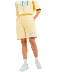 Ellesse - Korte Broeken ,Geel ,Katoen Comfortabele Katoenen Shorts - Lyst