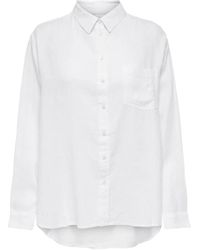 ONLY - Lino tokyo manica lunga camicia blend - Lyst
