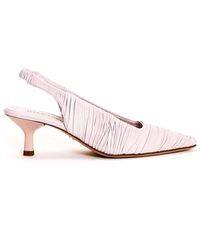Halmanera - Roze Leren Slingback Pumps - Lyst