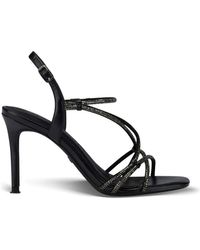 Tamaris - Schwarze metallische elegante offene sandalen - Lyst