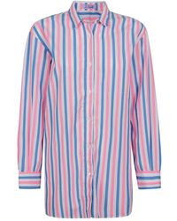 Mc2 Saint Barth - Camisa de algodón a rayas con bordado - Lyst