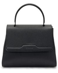 Frau - Schwarze Ledertasche Mit Griff - Lyst