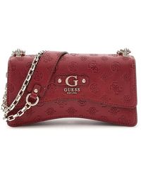 Guess - Stilvolle schultertasche claret satin - Lyst