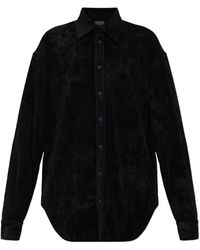 Balenciaga - Overhemden ,Zwart ,Corduroy Shirt - Lyst
