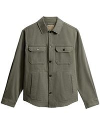Woolrich - Jassen ,Groen ,Linnen Linnenmix Safari Overshirt - Lyst