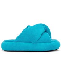 JW Anderson - Schoenen ,Blauw ,Leer Twist Platform Sandalen Terrycloth - Lyst