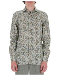Borriello - Overhemden ,Veelkleurig ,Linnen Lino Flower Shirt - Lyst