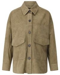 Arma - Jassen ,Groen ,Suède Velourslederen Overshirt Kaylee - Lyst