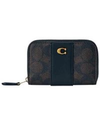 COACH - Accessoires ,Bruin ,Leer Essentiële Kleine Kaarthouder Met Ritssluiting - Lyst