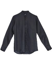 KARL LAGERFELD - Overhemden ,Zwart ,Linnen Camicia Koreana Lino - Lyst