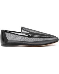 KHAITE - Schoenen ,Zwart ,Leer Zwarte Mesh Loafers Met Slip-On Stijl - Lyst
