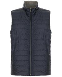Herno - Jassen ,Blauw ,Reversible Down Vest - Lyst