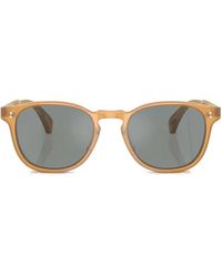 Oliver Peoples - Finley esq. sonnenbrille,runde transparente sonnenbrille mit blauen gläsern - Lyst