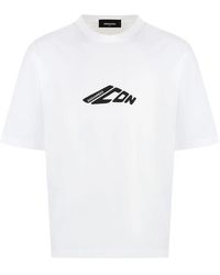 DSquared² - Tops ,Wit ,Katoen Cotton Crew-Neck T-Shirt - Lyst