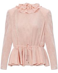 Chloé - Overhemden ,Roze ,Zijden Top Met Bloemenmotief - Lyst