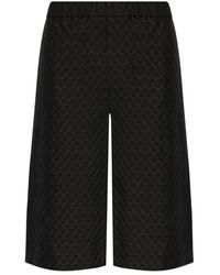 McQueen - Korte Broeken ,Zwart ,Zwarte Shorts Met Elastische Tailleband En Zakken - Lyst