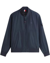 Tommy Hilfiger - Jassen ,Blauw ,Polyester Waterafstotend Tonaal Logo Bomberjack - Lyst