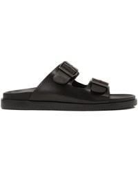 Kazar - Schoenen ,Zwart ,Leer Zwarte Leren Slippers Met Gespen - Lyst