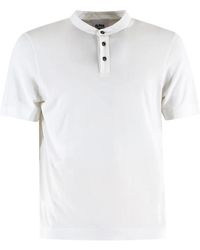 Alpha Studio - Weiße baumwoll-t-shirt mit knöpfen - Lyst