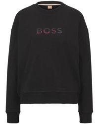 BOSS - Relaxed Fit Sweatshirt aus Baumwollmischung mit Logo - Lyst