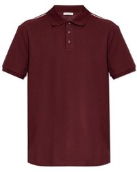 Moncler - Tops ,Rood ,Katoen Polo Shirt Met Logo Patch - Lyst