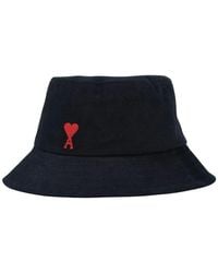Ami Paris - Klassischer Schwarzer Bucket Hat Für Männer - Lyst