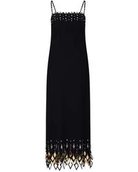 Rabanne - Kleedjes ,Zwart ,Polyester Zwarte Jurk Met Cut-Outs - Lyst