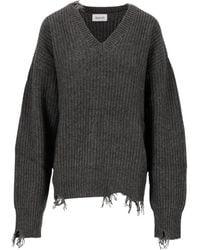AMISH - V-Ausschnitt Strickpullover - Lyst